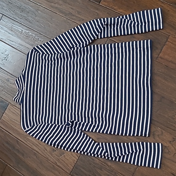 Nautica Navy Blue and Pink Fitted Ribbed Long Sleeve Mock Turtleneck size XL - Picture 2 of 7